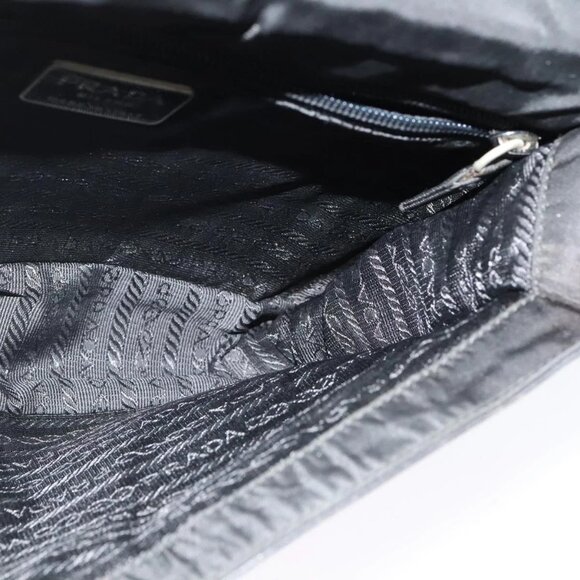PRADA Shoulder Bag Leather Black Silver Auth 141077 - Picture 11 of 16